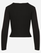 elsa.m by may Cardigan Negru cu Vâscoză cu Nasturi din Material Reiat Pinnasia