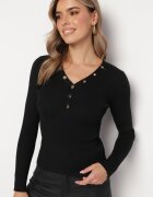 elsa.m by may Cardigan Negru din Tricot Reiat Leoleta
