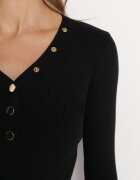 elsa.m by may Cardigan Negru din Tricot Reiat Leoleta