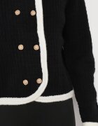 elsa.m by may Cardigan Negru din Vâscoză cu Butoane Decorative și Borduri Arinol