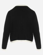 elsa.m by may Cardigan Negru din Vâscoză cu Butoane Decorative și Borduri Arinol