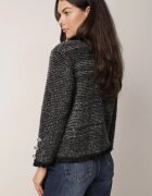 elsa.m by may Cardigan Negru din Viscoză cu nasturi bijuterii cu buzunare decorative și fir metalic Nisale