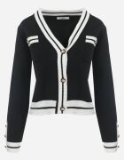 elsa.m by may Cardigan Negru din Viscoză cu Nasturi Olisseme