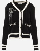 elsa.m by may Cardigan Negru din Viscoză Decorat cu Broșă Fundiță și Textură Flasia