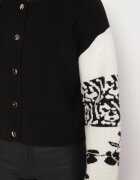 elsa.m by may Cardigan Negru din Viscoză deschis cu model geometric Nelandria