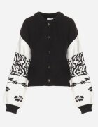 elsa.m by may Cardigan Negru din Viscoză deschis cu model geometric Nelandria