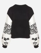 elsa.m by may Cardigan Negru din Viscoză deschis cu model geometric Nelandria