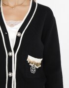 elsa.m by may Cardigan Negru din Viscoză și cu Lanțuri Seime