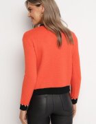 elsa.m by may Cardigan Portocaliu de vâscoză cu nasturi cu perle și flori Salana