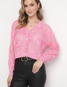 elsa.m by may Cardigan Roz Ajurat cu Flori Helallia