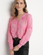 elsa.m by may Cardigan Roz Ajurat cu Flori Helallia