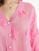 elsa.m by may Cardigan Roz Ajurat cu Flori Helallia