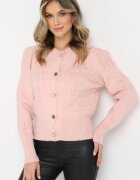 elsa.m by may Cardigan Roz din Viscoză Încheiat cu nasturi decorativi cu manșete elastice Zoekia