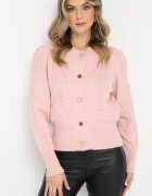 elsa.m by may Cardigan Roz din Viscoză Încheiat cu nasturi decorativi cu manșete elastice Zoekia