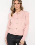 elsa.m by may Cardigan Roz din Viscoză Încheiat cu nasturi decorativi cu manșete elastice Zoekia