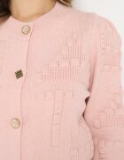 elsa.m by may Cardigan Roz din Viscoză Încheiat cu nasturi decorativi cu manșete elastice Zoekia