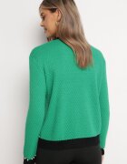 elsa.m by may Cardigan Verde din Viscoză cu Nasturi Perle și Flori Salana
