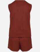 elsa.m by may Compleu Bordeaux din Viscoză Pantaloni scurți și Bluză cu nasturi cu buzunare Alaniella