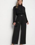 elsa.m by may Compleu de Costum Negru cu Sacou Scurt și Pantaloni cu Curea Verithia