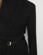 elsa.m by may Compleu de Costum Negru cu Sacou Scurt și Pantaloni cu Curea Verithia