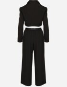 elsa.m by may Compleu de Costum Negru cu Sacou Scurt și Pantaloni cu Curea Verithia
