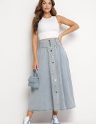 elsa.m by may Fustă Albastru deschis de blugi Maxi din Bumbac Nicollta