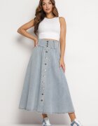 elsa.m by may Fustă Albastru deschis de blugi Maxi din Bumbac Nicollta