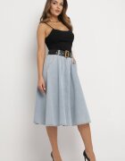 elsa.m by may Fustă Albastru deschis De blugi Midi cu curea Suera