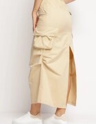 elsa.m by may Fustă Bej Midi cu Buzunare Largi Stil Cargo Talicia