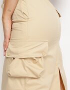 elsa.m by may Fustă Bej Midi cu Buzunare Largi Stil Cargo Talicia