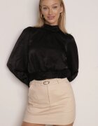 elsa.m by may Fustă Creion Bej din Bumbac cu Curea și Căptușeală tip Pantaloni scurți Vikisola