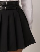 elsa.m by may Fustă Neagră Din Bumbac cu Două Curele cu Catarame Koriana