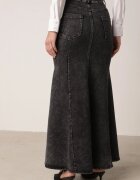 elsa.m by may Fustă Neagră din denim de bumbac cu croială sirenă cu curea Agenia