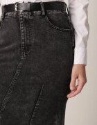 elsa.m by may Fustă Neagră din denim de bumbac cu croială sirenă cu curea Agenia