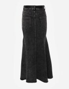 elsa.m by may Fustă Neagră din denim de bumbac cu croială sirenă cu curea Agenia