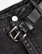 elsa.m by may Fustă Neagră din denim de bumbac cu croială sirenă cu curea Agenia