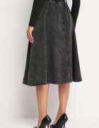 elsa.m by may Fustă neagră din denim midi cu curea Suera