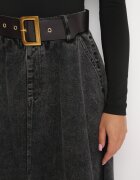 elsa.m by may Fustă neagră din denim midi cu curea Suera