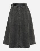 elsa.m by may Fustă neagră din denim midi cu curea Suera