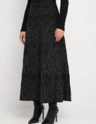 elsa.m by may Fustă Neagră Evazată Maxi din Vascoză Sorvin