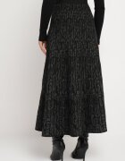 elsa.m by may Fustă Neagră Evazată Maxi din Vascoză Sorvin