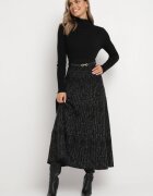 elsa.m by may Fustă Neagră Evazată Maxi din Vascoză Sorvin