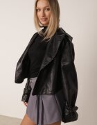 elsa.m by may Fustă-pantalon Gri Plisată cu Talie Înaltă și Curea Jezorea