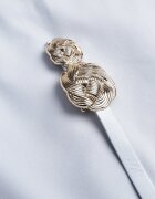 elsa.m by may Fustă-Pantaloni scurți Albastre cu Talie Înaltă Curea și Ornament Metalic Narnllea