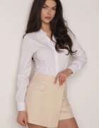 elsa.m by may Fustă-Pantaloni scurți Bej din Bumbac Decorate cu Imitație de Buzunare Tinorina
