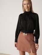elsa.m by may Fustă-Pantaloni scurți Maro cu Talie Înaltă Curea și Ornament Metalic Narnllea