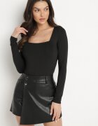 elsa.m by may Fustă-pantaloni scurți Negre din Imitație de Piele Iritte