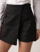 elsa.m by may Fustă-Pantaloni scurți Negri cu Bumbac Decorați Imitație de Buzunare Tinorina
