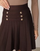 elsa.m by may Fustă plisată din tricot cu vâscoză decorată cu nasturi în stil napoleonian Silvani Maro