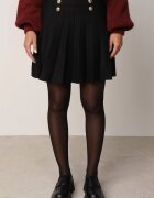 elsa.m by may Fustă plisată din tricot cu vâscoză decorată cu nasturi în stil napoleonian Silvani Neagră